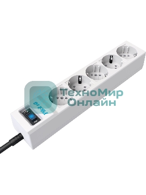 Сетевой фильтр Pilot SG 10 м, 5 розеток, белый, коробка