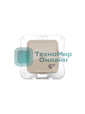 Розетка Kranz 1-ая DEA с/з с крышкой с/у 16А мех. бежевый