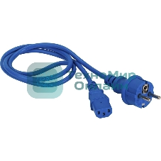 Шнур питания Lanmaster C13-Schuko прямая, 3х0.75, 220В, 10А, синий, 5 метров