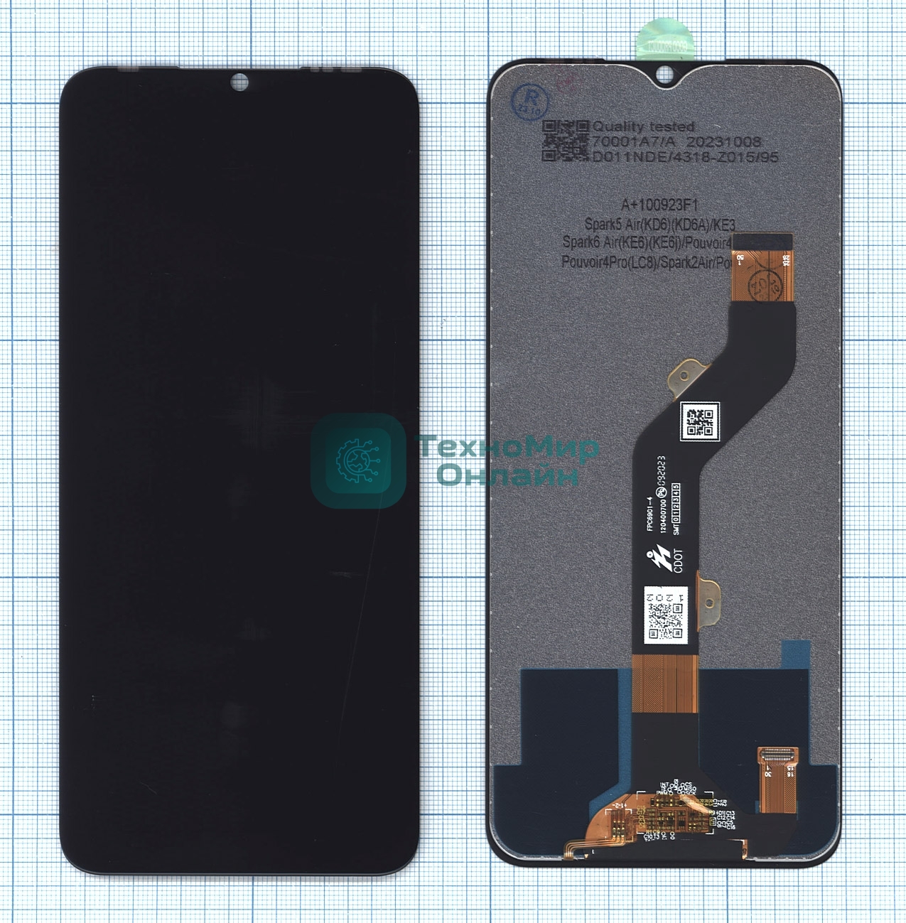 Дисплей для Tecno Spark 5 Air черный