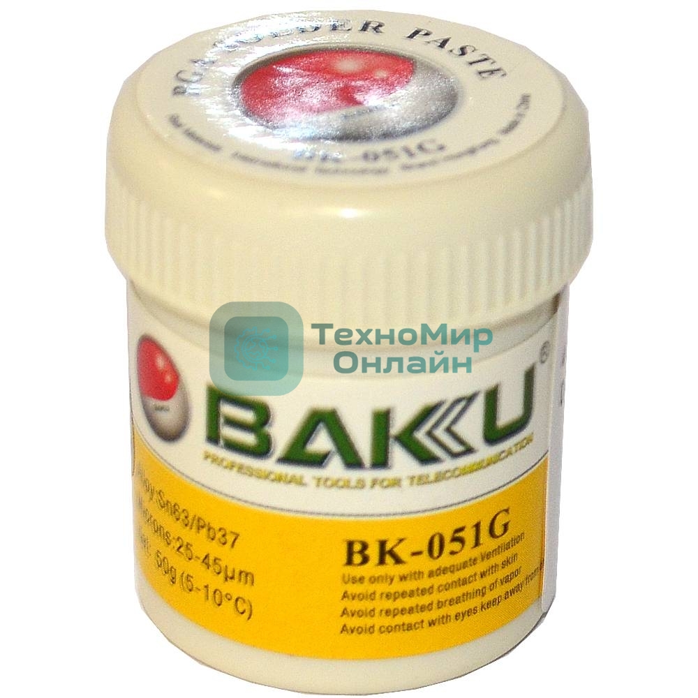 Паста паяльная BAKU BK-051G, 50 гр., банка