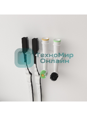 Держатель Rexant для хранения зубных щеток и насадок, монтаж без сверления, белый