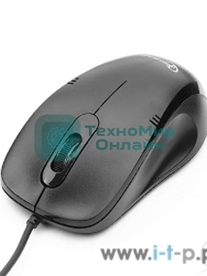 Мышь проводная Gembird MOP-100 черный, 1000 dpi, USB, кнопки - 3