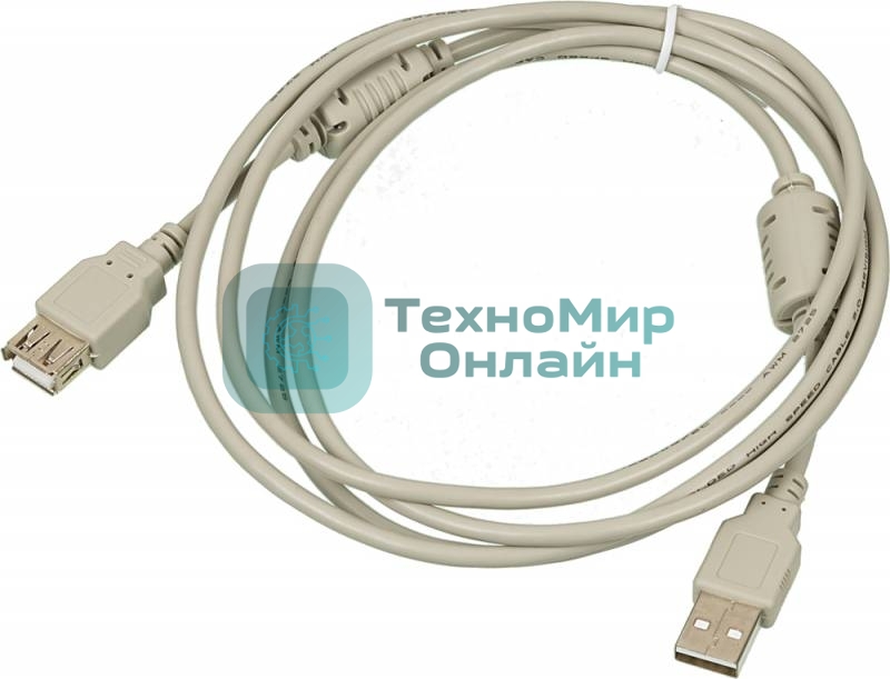 Кабель-удлинитель USB2.0 USB2.0-AM-AF-1.8M-MG USB A (m)/USB A (f) 1.8м феррит.кольца