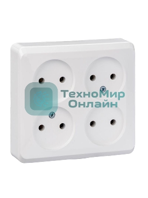 Розетка 4-м ОП Этюд 16А IP20 без заземл. белый SchE PA16-205B