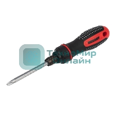 Отвертка реверсивная комбинированная Rexant двухсторонний стержень 120 мм (крестовая PH 2, шлицевая SL 6 мм), двухкомпонентная рукоятка