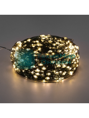 Гирлянда Neon-night Роса с контроллером 20м, 200 LED, IP20, 230В, зеленый провод, теплое белое свечение