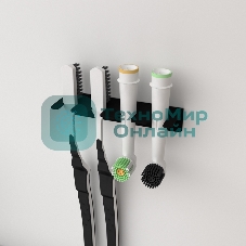 Держатель Rexant для хранения зубных щеток и насадок, монтаж без сверления, черный
