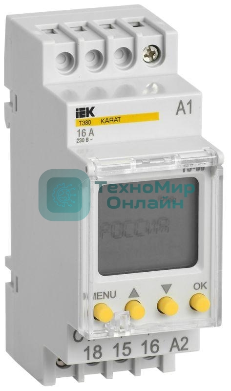 Таймер цифровой ТЭ80 16А 230В на DIN-рейку KARAT IEK MTA10-16-080