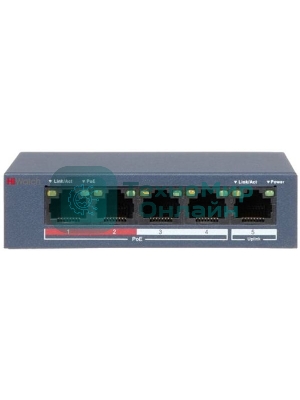 Коммутатор HiWatch DS-S504P(B) 5x100Mb 4PoE+ 35W неуправляемый