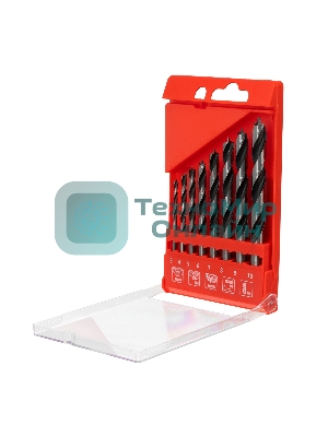 Набор сверл Matrix по дереву,3-4-5-6-7-8-9-10 мм 8шт цилиндр, хвостовик, пластиковый кейс