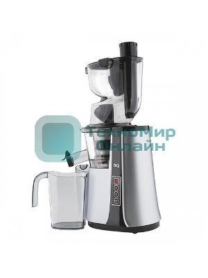 Соковыжималка BQ J2004 чёрный/серебристый, шнековая вертикальная, 200 Вт, 900 мл, электронное, реверс