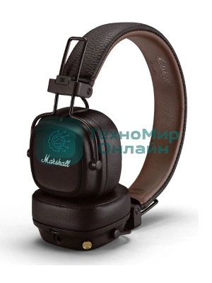 Беспроводные/проводные наушники Marshall Major IV коричневый, накладные, Bluetooth + проводной, беспроводная зарядка, до 80 ч