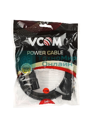 Кабель VCOM CE001-CU0.75-1.8 Кабель монитор - компьютер 220V (UPS -> устройство) VCOM VDE 3Gx0.75мм (CE001-CU)1.8м