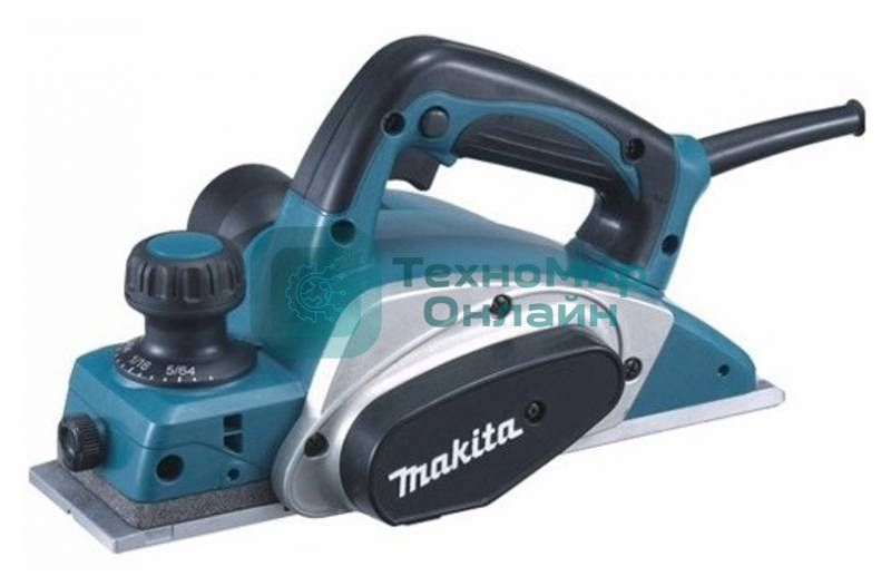 Рубанок Makita KP0800X1 Рубанок,620Вт,17000об\м,ширина-82мм,глуб-2.5мм,2.6кг,кор, набор ножей D-07945