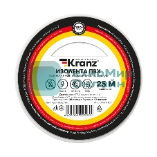 Изолента ПВХ Kranz 0.13х15 мм, 25 м, белая (5 шт./уп.)