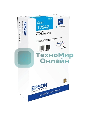 Картридж струйный Epson T7542 голубой экстраповышенной емкости для WF-8090/8590