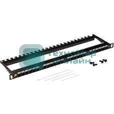Патч-панель LANMASTER компактная 24 порта, UTP, кат.6, 0.5U