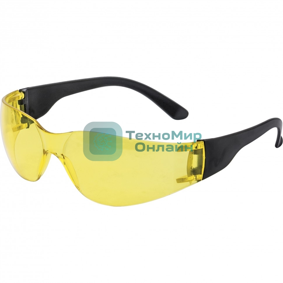 Очки защитные открытые, поликарбонатные, желтые ОЧК202 (0-13022) Россия