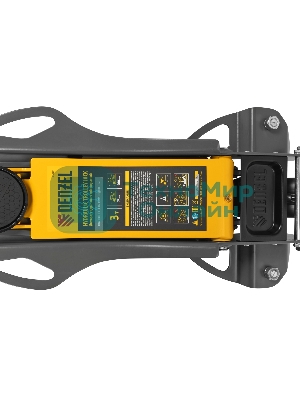 Домкрат гидравлический подкатной Denzel 3 т, 75-500 мм, быстрый подъем, низкий подхват, проф.