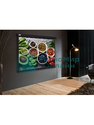 Экран Cactus 187x332см Wallscreen CS-PSW-187X332-BK 16:9 настенно-потолочный рулонный черный