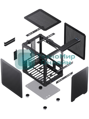 Компьютерный корпус JONSBO Computer Case C6Handle black hang-in version черный, Mini-Tower, материнская плата mATX, без БП, прозрачная боковая панель