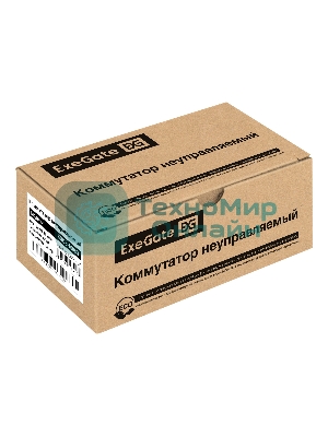 Коммутатор неуправляемый ExeGate EDGS-1008D (8-портовый гигабитный UTP 10/100/1000 Base-T, металлический корпус, с функцией энергосбережения (Green Ethernet Technology), настольный/настенный))