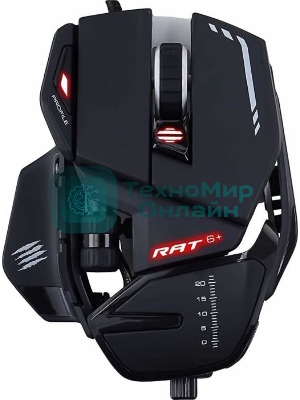 Мышь проводная Mad Catz R.A.T. 6+ черный, 12000 dpi, USB, кнопки - 11