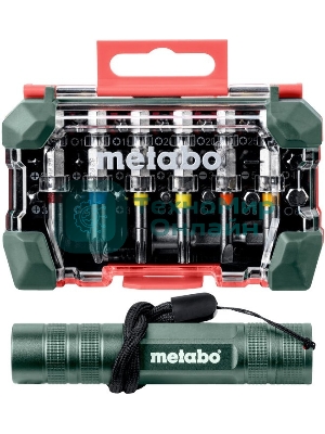 Набор бит METABO 626721000  29 предметов + LED фонарик