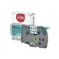 Кассета с лентой S'OK by Sakura Printing TZES941 для Brother, черный на серебре, 18мм/8м, наклейка