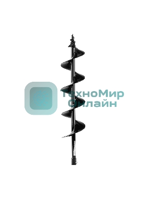 Шнек для грунта Denzel ER-150, диаметр 150 мм, длина 800 мм, соединение 20 мм, съемный нож