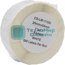 Этикетки Cactus CS-LW-11352 сег.:54x25мм черный белый 500шт/рул Dymo Label Writer 450/4XL