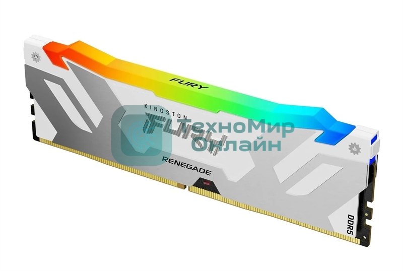 Оперативная память Kingston Fury Renegade, DDR5, 16Gb (1x16Gb), 7600MHz, CL38, DIMM, радиатор, RGB, белый
