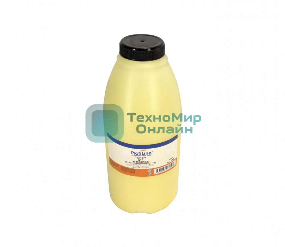 Тонер PL-Q2672/Q6462/Q6472/C9702/C9732/CE252/CE262/CE742/CB402 для HP CLJ 3500/3550/3700/4730/5500/5550/3600/3800/CP3505/1500/2500/2550/2820/2840/3525/5220/5225/4005/4025/4525 Canon LBP-2710/2810/2500 Yellow 340 гр ProfiLine Фасовка РФ