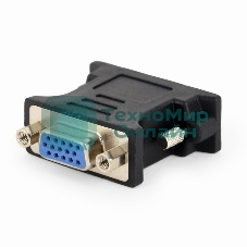 Переходник DVI-VGA Cablexpert A-DVI-VGA-BK, 29M/15F, черный, пакет