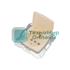 Розетка Kranz 1-ая DEA с/з с крышкой с/у 16А мех. бежевый