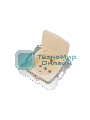 Розетка Kranz 1-ая DEA с/з с крышкой с/у 16А мех. бежевый