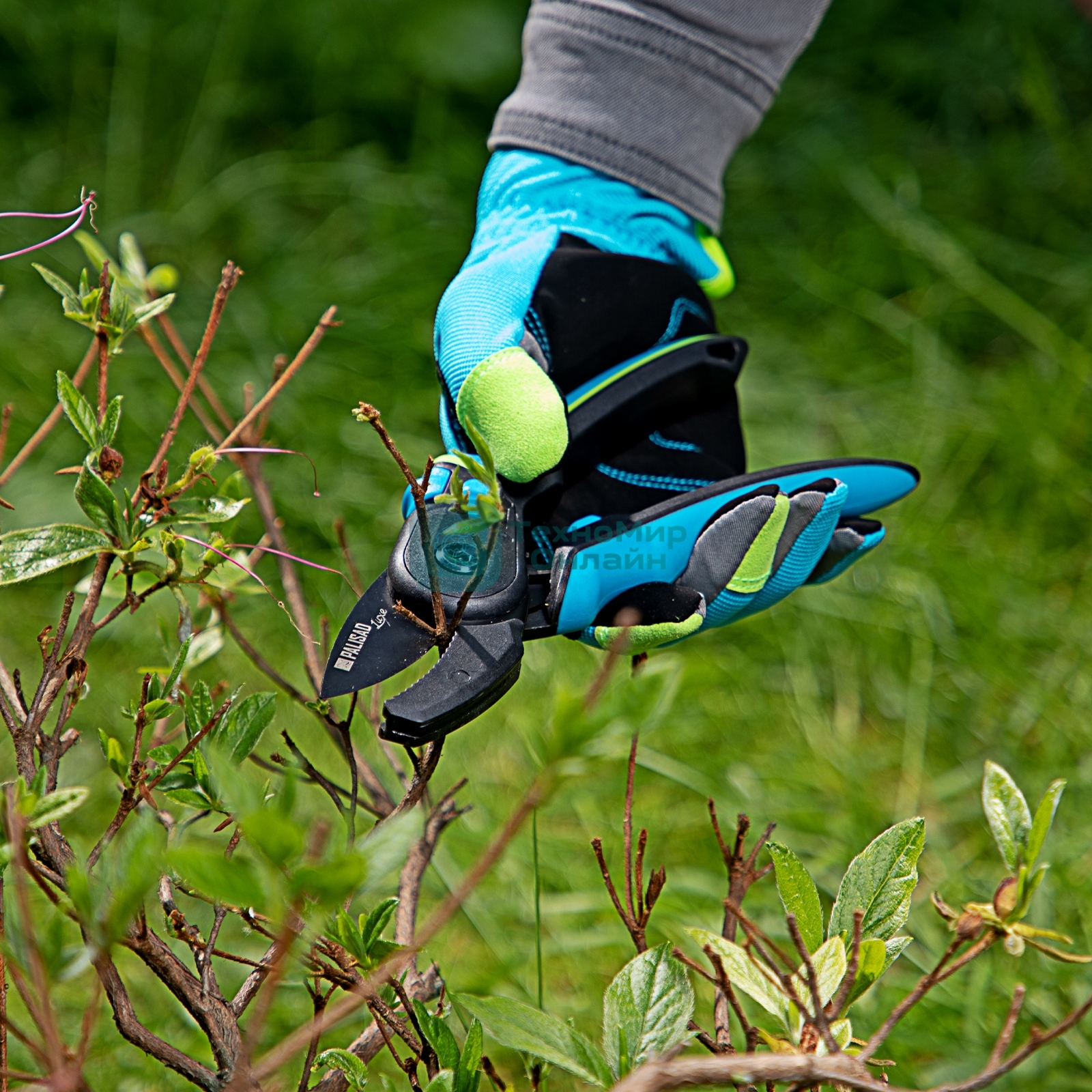 Секатор с наковальней Palisad LUXE 220 мм, регулировка захвата, трехкомпонентные рукоятки