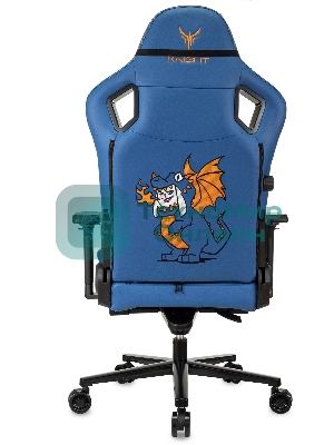 Кресло игровое Knight Craft Dragon синий эко.кожа крестов. металл