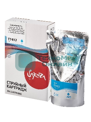 Контейнер с чернилами Sakura C13T741200 (T7412 C) для Epson, голубой, 1000 мл.