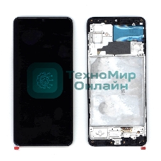 Дисплей для Samsung Galaxy M32 SM-M325F в сборе с тачскрином и рамкой (OLED) черный