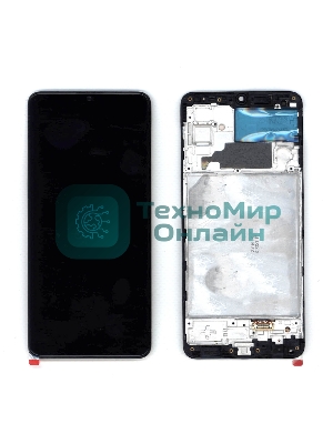 Дисплей для Samsung Galaxy M32 SM-M325F в сборе с тачскрином и рамкой (OLED) черный