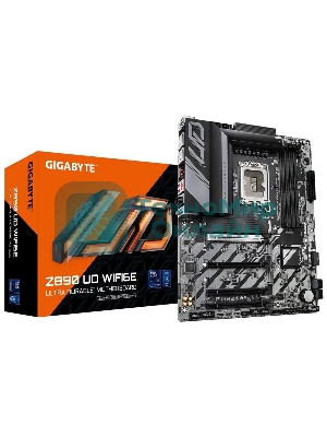 Материнская плата Gigabyte Z890 UD WIFI6E, LGA 1851, Intel Z890, 4xDDR5, 4xSATA, 3xM.2, 1xPCIe 5.0 x16, 2xPCIe 4.0 x4, 1xPCIe 4.0 x1, 1xDP, 1xUSB-C, 1x 2.5Gb LAN, 4xUSB-A 3.2 Gen 1, 1xUSB-A 3.2 Gen 2, 4xUSB-A 2.0, 1xUSB4, 3x3.5 мм, 7.1, ATX