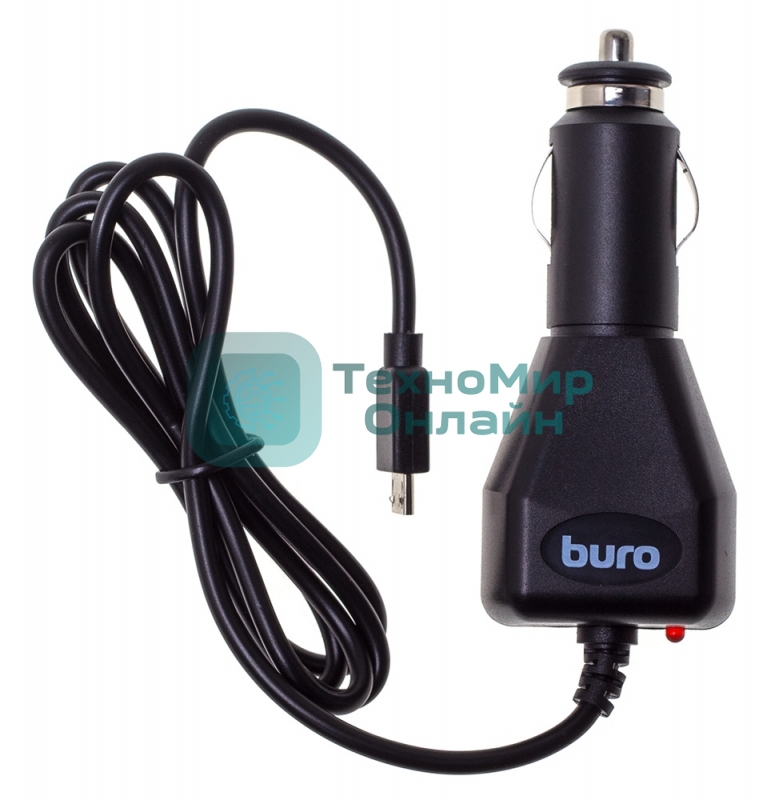 Автомобильное зарядное устройство Buro 2A универсальное кабель microUSB черный