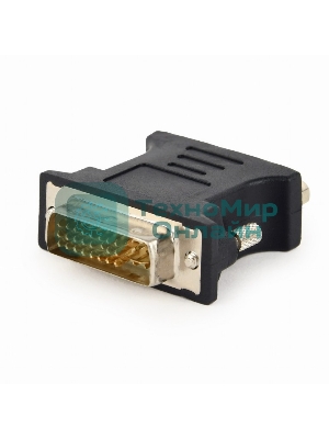 Переходник DVI-VGA Cablexpert A-DVI-VGA-BK, 29M/15F, черный, пакет