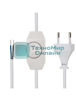 Сетевой шнур с диммером Rexant 2х0,75 мм², 2 м белый