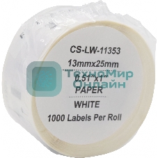 Этикетки Cactus CS-LW-11353 сег.:25x13мм черный белый 1000шт/рул Dymo Label Writer 450/4XL