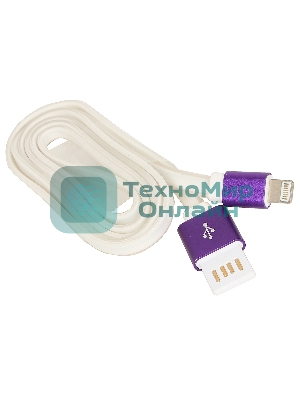 Кабель Gembird USB 2.0 Cablexpert AM/Lightning 8P, 1м, силиконовый шнур, разъемы фиолетовый металлик, пакет