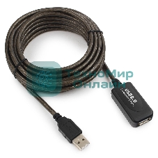Кабель-удлинитель USB2.0 активный Gembird/Cablexpert UAE-01-5M, AM/AF, 5м
