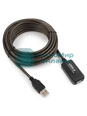 Кабель-удлинитель USB2.0 активный Gembird/Cablexpert UAE-01-5M, AM/AF, 5м